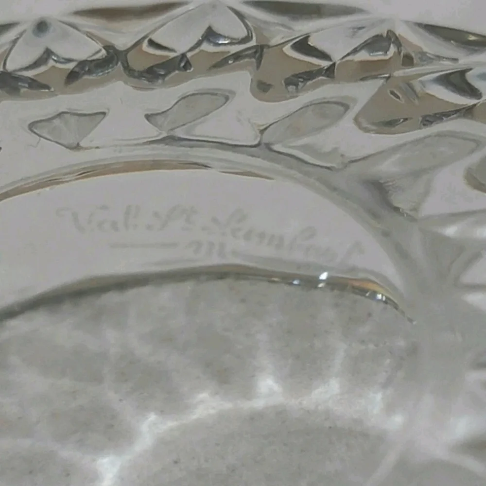 Vintage Val St Lambert Signed Cut Crystal Dishes Set of 4